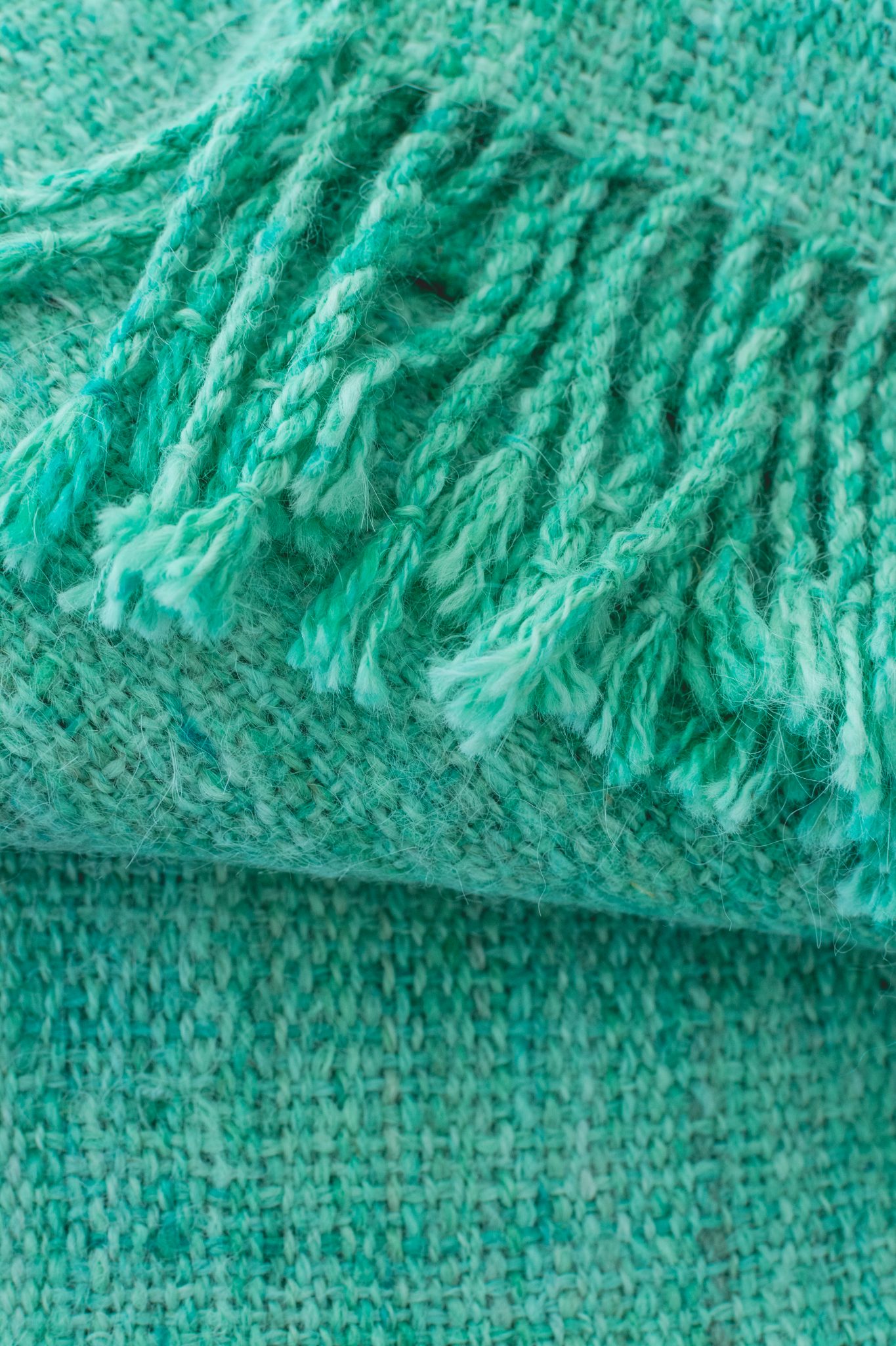 Llama Wool Blanket Light Turquoise Gem of the World